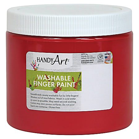 Handy Art Washable Finger Paint - 16 fl oz - 1 Each - Red