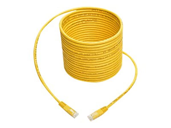 Tripp Lite Cat6 Cat5e Gigabit Molded Patch Cable RJ45 M/M 550MH Yellow 35ft 35' - 128 MB/s - Patch Cable - 35 ft - 1 x RJ-45 Male Network - 1 x RJ-45 Male Network - Gold Plated Contact - Yellow