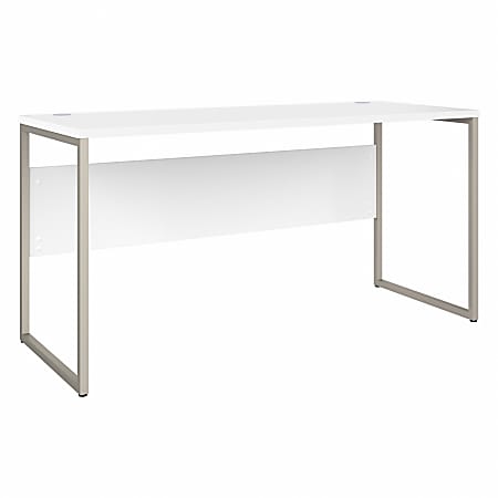 Bush® Business Furniture Hybrid 60"W x 24"D Computer Table Desk With Metal Legs, White, Standard Delivery