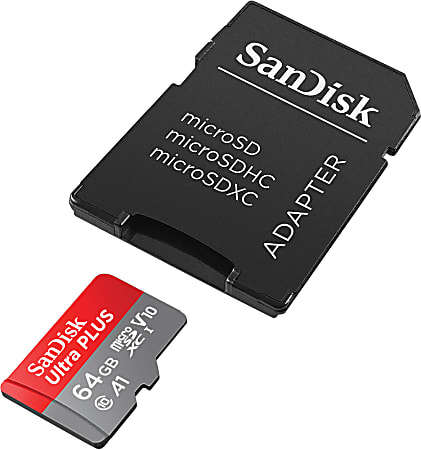 SanDisk Ultra PLUS microSD Memory Card 64GB - Office Depot