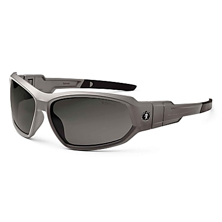 Ergodyne Skullerz® Safety Glasses, Loki, Anti-Fog, Matte Gray Frame, Smoke Lens
