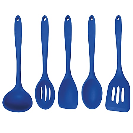 Better Houseware 5-Piece Silicone Cooking Utensils, Blue