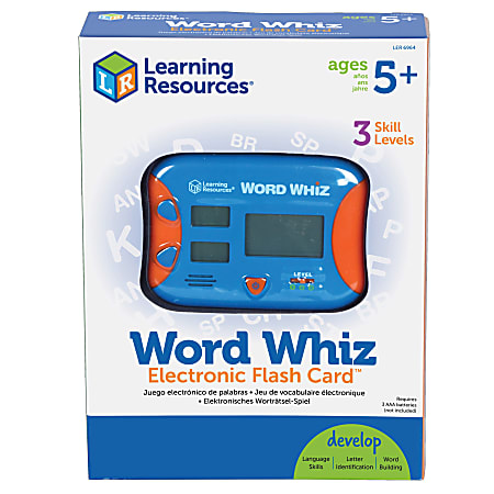 Learning Resources® Word Whiz Electronic Flash Card, 5" x 4", Grades K-4