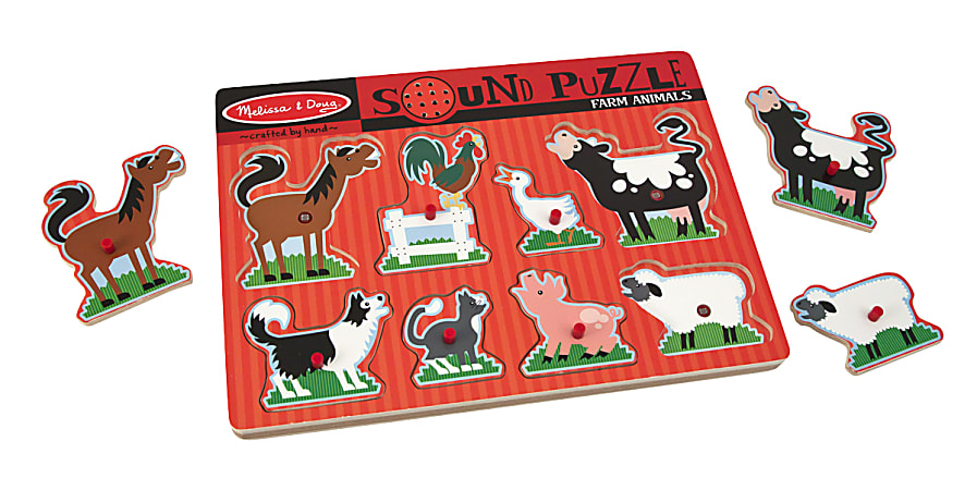 Melissa & Doug Farm Animal Peg Puzzle 8pcs for sale online 