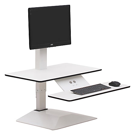 Lorell® E-Motion Electric Sit-To-Stand Desk Riser, White