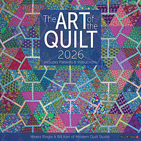 2026 Willow Creek Press Art & Design Monthly Wall Calendar, 12" x 12", Art of the Quilt, January To December, 49921