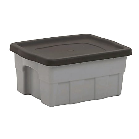 Centrex Plastics Dura Box Storage Tote, 7 7/16"H x 12 5/16"W x 16 3/8"D, Gray
