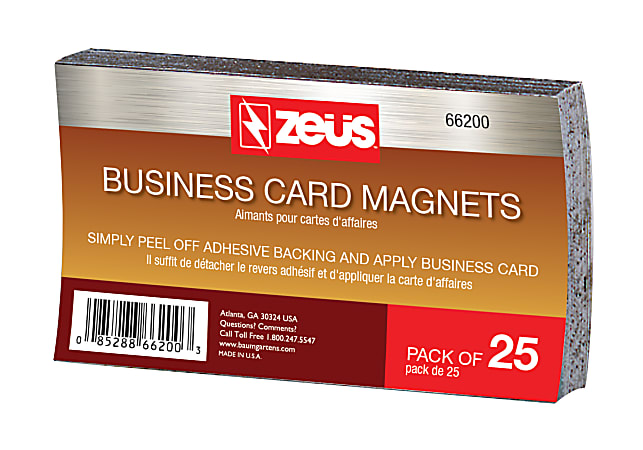 Baumgartens® Business Card Magnets, 2" x 3 1/2", Black, Pack Of 25