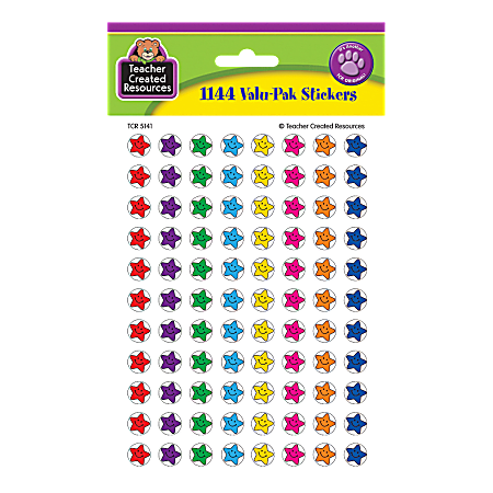 Teacher Created Resources Mini Stickers, 3/8", Smiley Stars, Pre-K - Grade 12, Pack Of 1,144