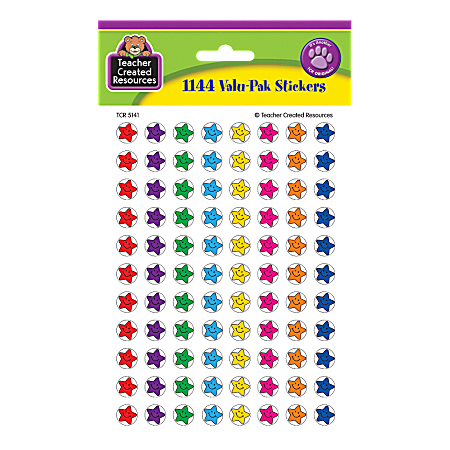 Teacher Created Resources Mini Stickers, 3/8", Smiley Stars, Pre-K - Grade 12, Pack Of 1,144