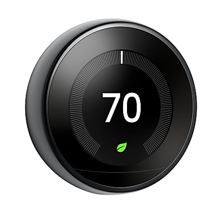 Google™ Nest Programmable Learning Thermostat With Temperature Sensor, 3rd Generation, Black