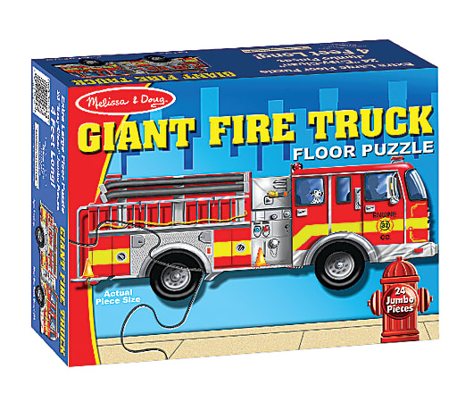 Melissa Doug Giant Fire Truck 24 Piece Floor Puzzle ODP Business Solutions