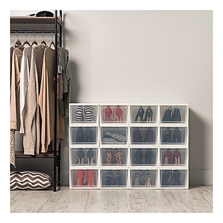 IRIS Stacking Womens Shoe Storage Containers 7 x 9 34 x 11 34