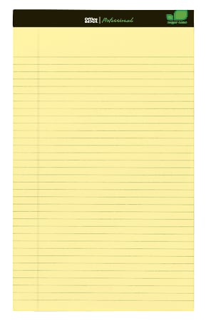 Office Depot® Brand Sugar Cane Paper Perforated Pads, 8 1/2" x 14", 50 Sheets, Canary, Pack Of 12 Pads