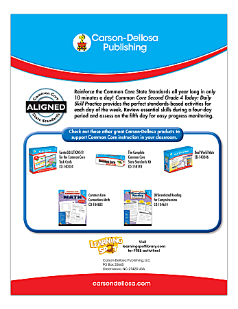 Carson Dellosa Common Core 4 Today Workbook Grade 2 - Office Depot