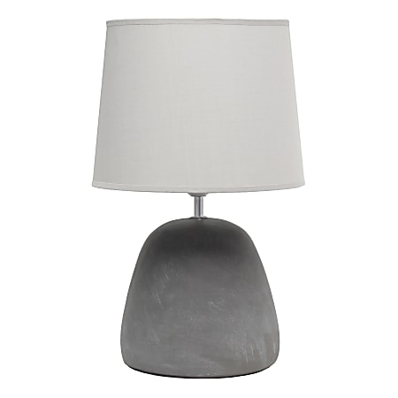 Simple Designs Round Concrete Table Lamp, 16-1/2"H, Gray Shade/Gray Base
