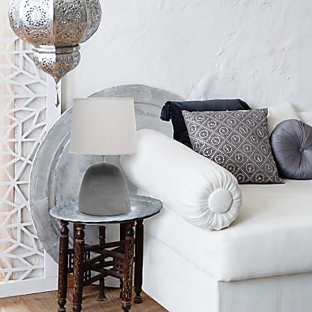 Simple Designs Round Concrete Table Lamp 16 12 H Gray ShadeGray