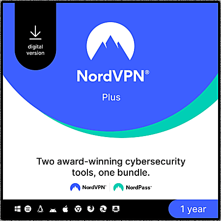 NordVPN Plus, 1-Year Subscription, For Windows®/MacOS/iOS/Android/Linux, Download