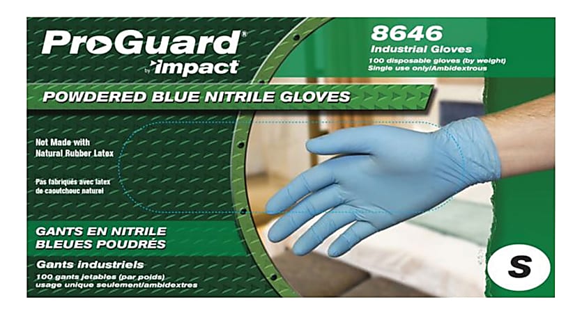 ProGuard General-purpose Disposable Nitrile Gloves, Small, Blue, Box Of 100