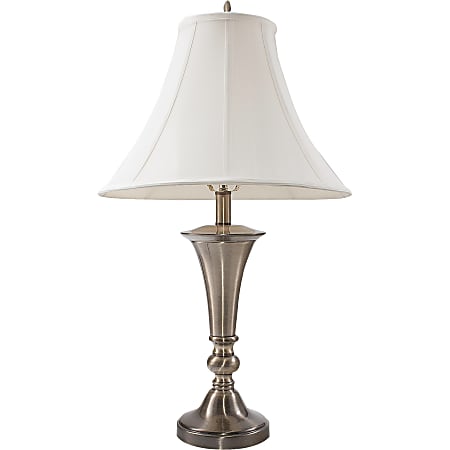 Ledu Antique Brass Table Lamp, 27 3/4"H, Tan Shade/Brass Base