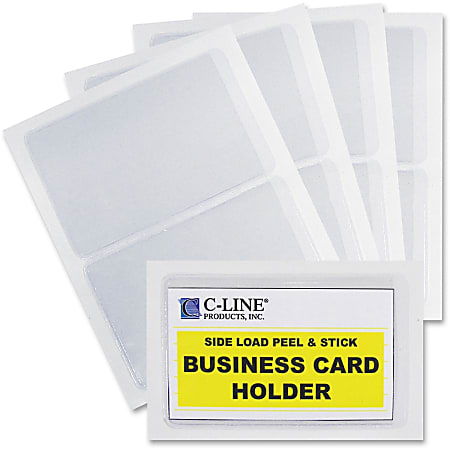 100x Clear Adhesive Pocket Holder for Business Index Card and Labels 2.3x3.7 in