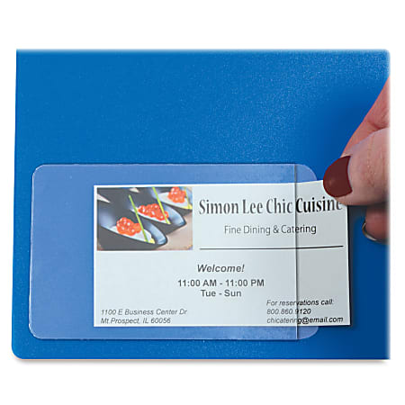 C-Line Business Card Holder Pages, Poly with Tabs/Inserts, 20 Cards/Page,  11 x 9 Inches, 5 Sets of 5 Pages (61117-5)