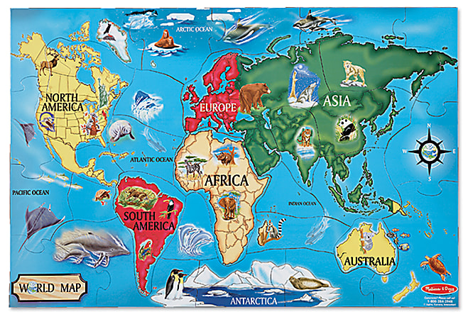 Melissa & Doug 33-Piece World Map Floor Puzzle