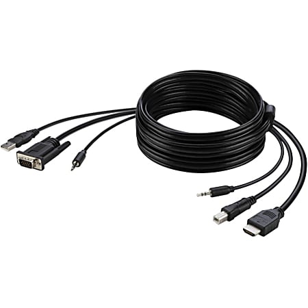 Belkin VGA to HDMI SKVM Combo Cable 10 ft KVM Cable for KeyboardMouse KVM First End 1 pin HD 15 Male VGA First End 1 x pin Type