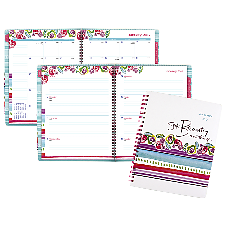 AT-A-GLANCE® Kathy Davis Weekly/Monthly Planner, Multicolor