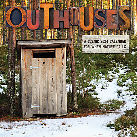 2024 TF Publishing Scenic Monthly Wall Calendar, 12” x 12”, Outhouses, January To December