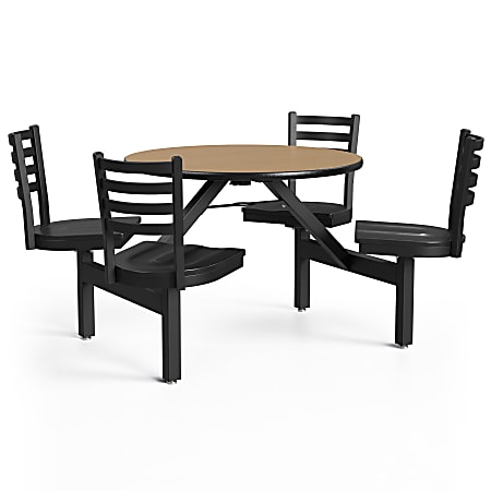 Palmer Hamilton Covey Indoor Cluster Table With 4 Seats, 29" x 54", Fusion Maple/Black
