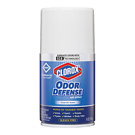 CloroxPro™ Odor Defense Wall Mount Refill - Aerosol - 6 fl oz (0.2 quart) - Clean Air - 30 Day - 12/Carton - CLO31710