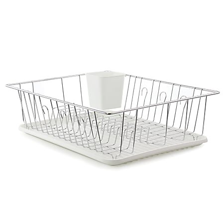 Better Chef 22 in. 2-Tier Red Chrome Plated Standing Dish Rack