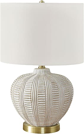 Monarch Specialties Sol Table Lamp, 26”H, Ivory/Cream