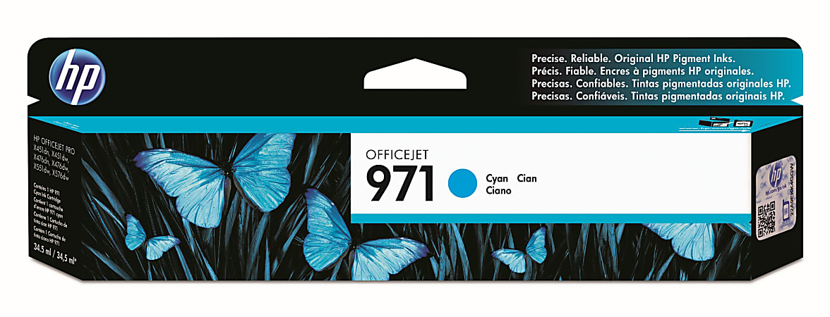 HP 971 Cyan Ink Cartridge, CN622AM