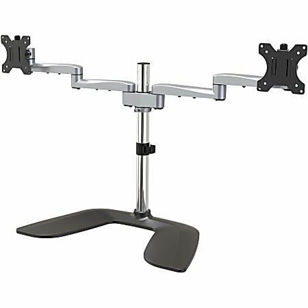 StarTech.com Dual Monitor Stand - Articulating Arms - Height Adjustable - For VESA Mount Monitors up to 32 - Steel/Aluminum - Black, Silver