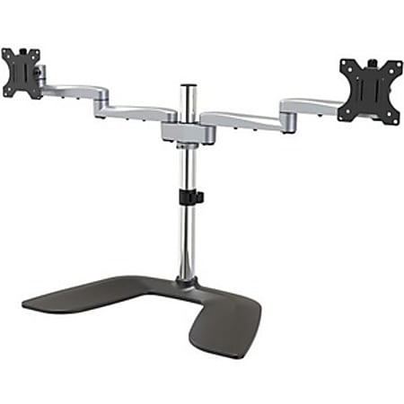 StarTech.com Dual Monitor Stand - Articulating Arms - Height Adjustable - For VESA Mount Monitors up to 32 - Steel/Aluminum - Black, Silver