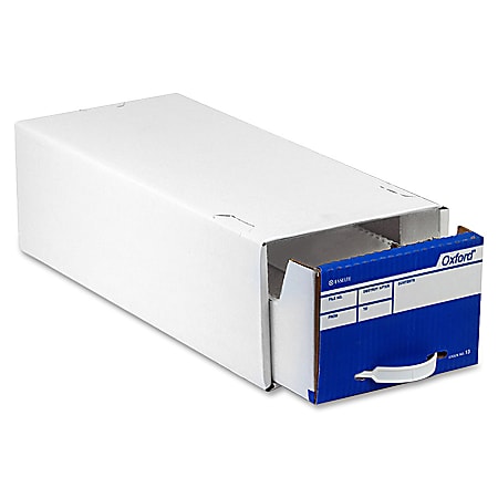 Oxford® Standard-Duty Storage Storage File, 6 3/5" x 24" x 9 3/10", White/Blue