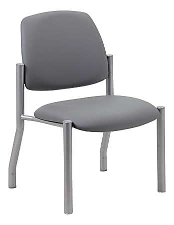 Boss Office Products Vinyl Mid-Back Armless Guest Chair,