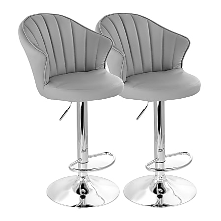 Adjustable bar stools set of 2 faux leather 2025