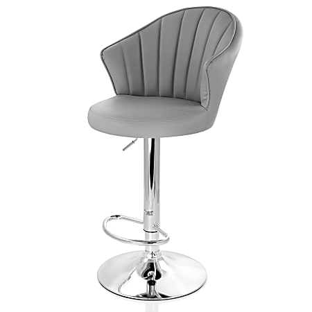 Dark grey best sale leather bar stools