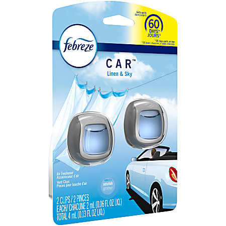 Febreze® Car Vent Clips Air Freshener, Linen And Sky, 2 Oz