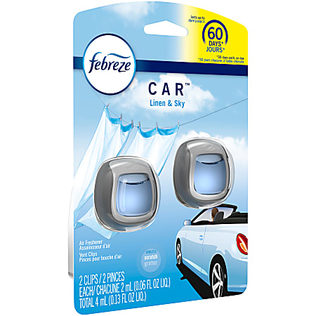 Febreze Car Vent Clips Air Freshener Linen And Sky 2 Oz - Office Depot