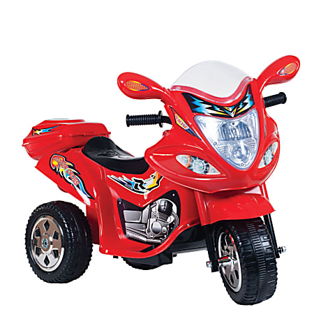 Lil' Rider Baron Motorized Ride-On Motorcycle Trike, 20"H x 14 1/4"W x 31 3/4"D, Red