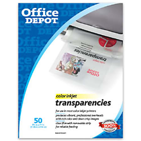 Office Depot® Brand Inkjet Transparency Film, Clear, Pack Of 50