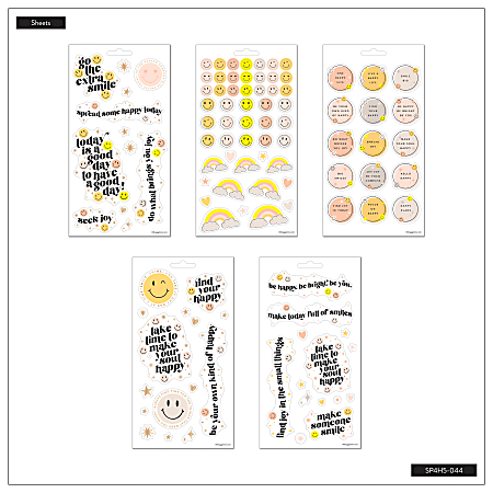 Yellow Smiley Face Stickers 3/4