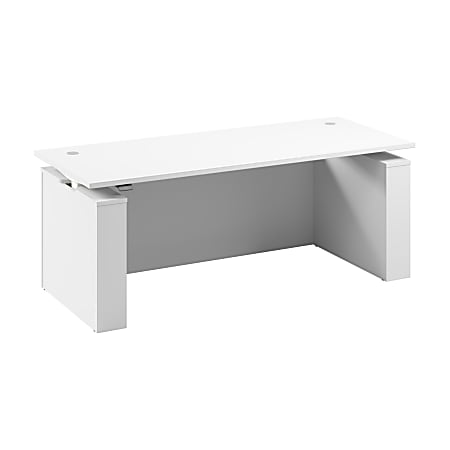 Stratus 72W x 30D Electric Height Adjustable Standing Desk with Modesty Panel, White, Standard Delivery