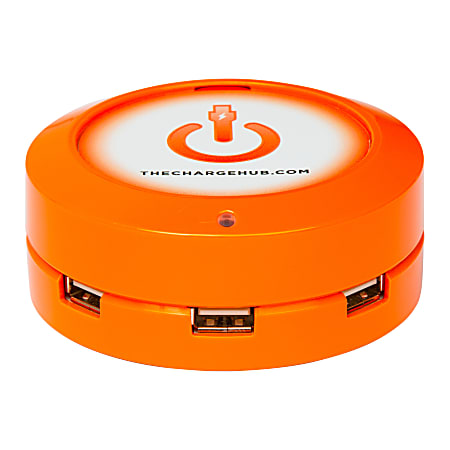 ChargeHub X3 3-Port USB Charger, Orange, CRGRD-X3-007