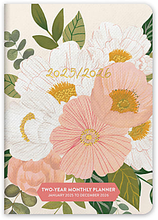 2025-2026 Orange Circle Studio 24-Month Monthly Pocket Planner, 6-1/2" x 4-5/8", Bella Flora, January To December