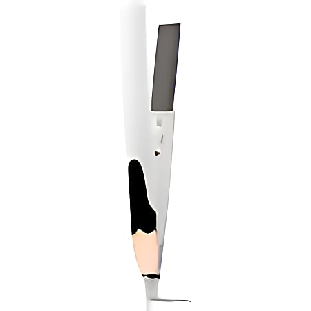 Elle Décor Ceramic Tourmaline Flat Iron, White, Total Qty 1